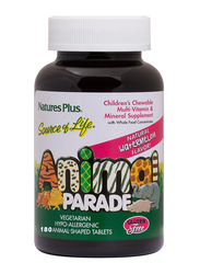 Natures Plus Animal Parade Children's Chewable Multi-Vitamin & Mineral Supplement, Watermelon Flavor, 180 Tablets