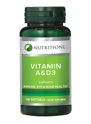 Nutritionl Vitamin A & D3 Dietary Supplement, 100 Softgels