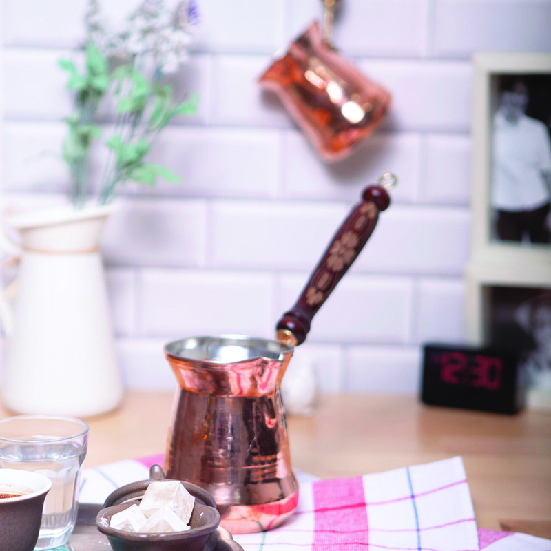 Serenk 450ml Copper Coffee Pot, 16.5x7.5x8.4 cm, Copper/Brown