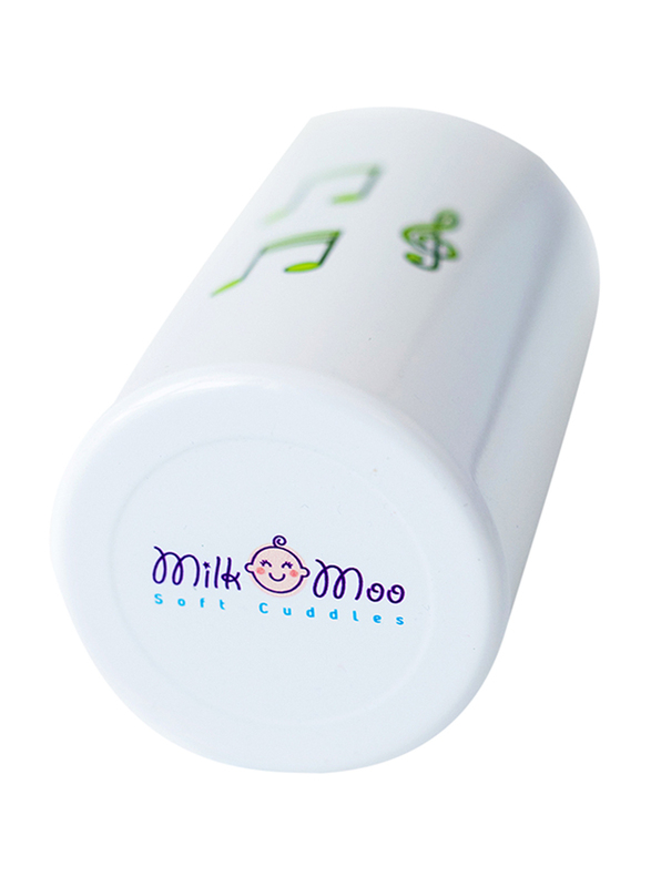 Milk & Moo 400ml Cacha Kids Aluminium Water Bottle, White/Green
