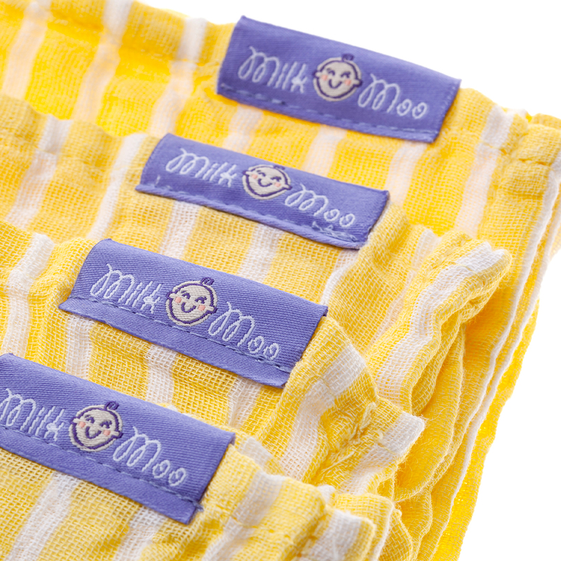 Milk & Moo 8-Pieces Muslin Large Burp Cloths Set, Orange/Pink