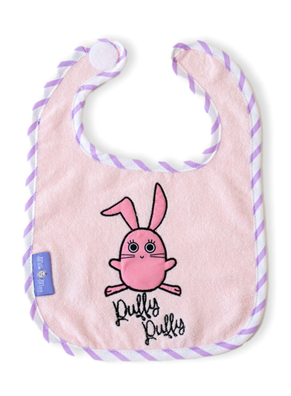 Milk & Moo 2-Pieces Chancing Rabbit & Cacha Frog Muslin Baby Bibs Set, Pink/Green