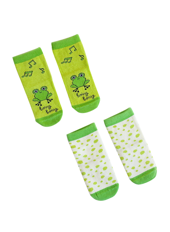 Milk & Moo Cacha Frog and Baby Sangaloz Snail 4 In 1 Baby Socks, 0-12 Months, Multicolour