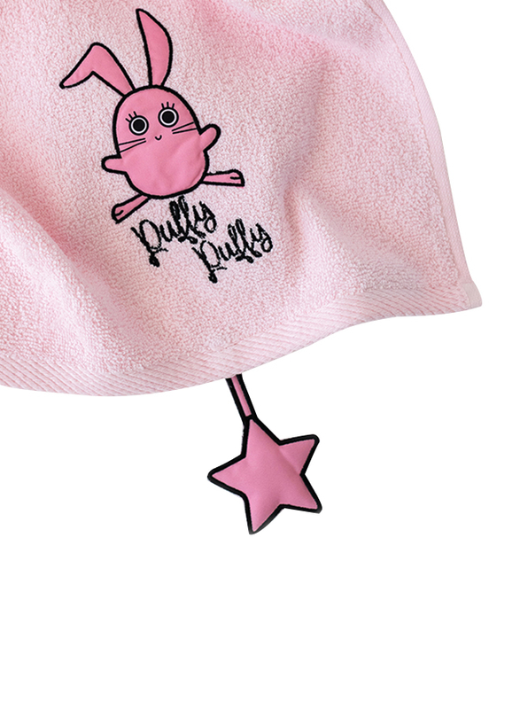 Milk & Moo 2-Pieces Chancin Baby Towels Set, Pink/Black
