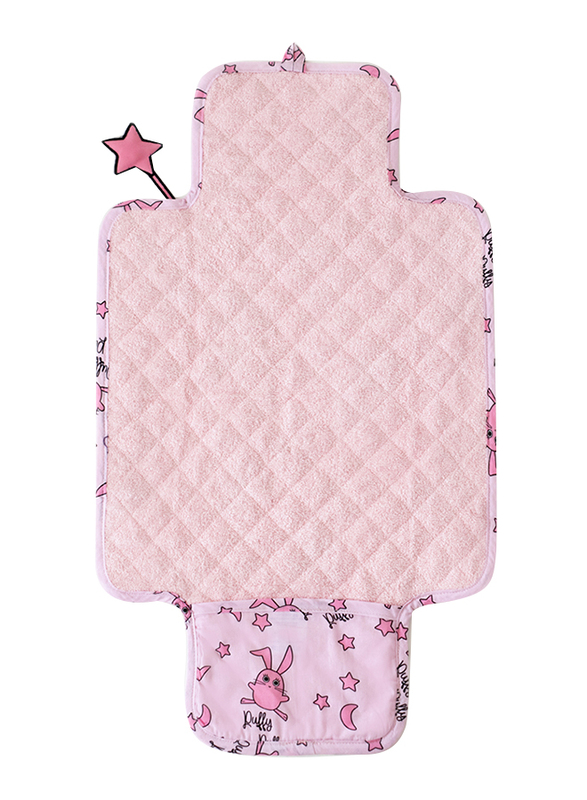Milk & Moo Chancin Baby Diaper Changing Pad, Pink/Black