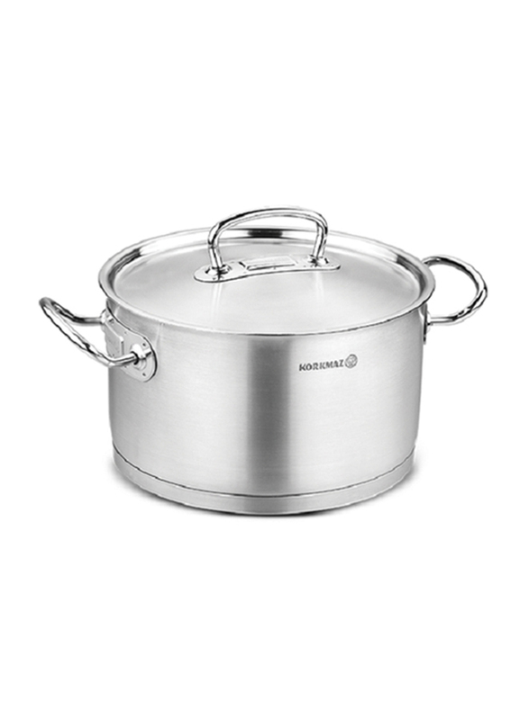 Korkmaz 16cm Proline Satin Stainless Steel Round Cookware Pot, A1160, Silver