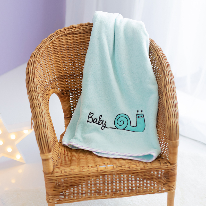 Milk & Moo Sangaloz Baby Blanket, 100% Oeko-Text Certified, Blue