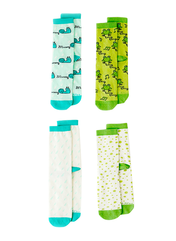 Milk & Moo Cacha Frog and Sangaloz Mother Socks for Women, 4 Pairs, Multicolour