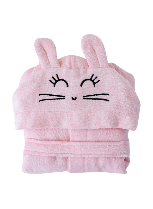 Milk & Moo Chancin Velvet Hooded Robe for Kids, Pink