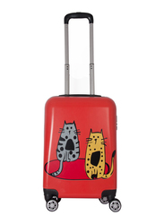 BiggDesign Cats Cabin Size Suitcase, 20 Inch, Red