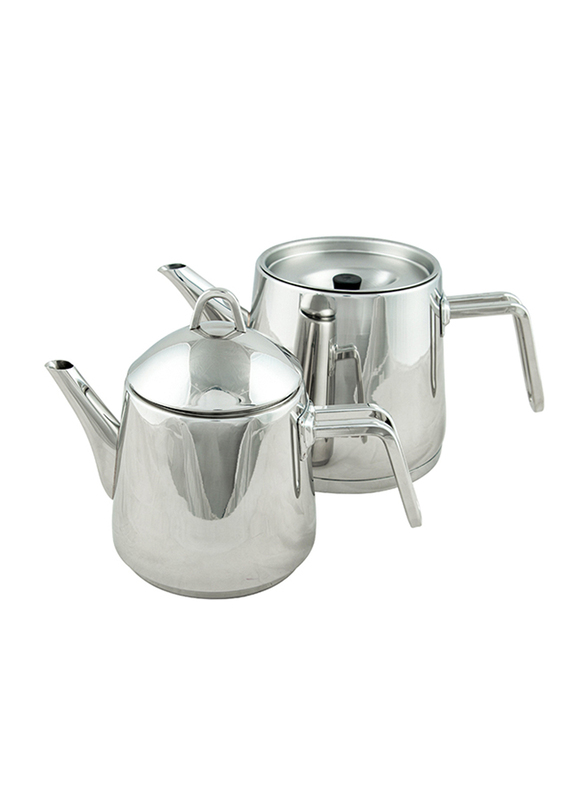 Hisar 1-2L Rio 18/10 Stainless Steel Tea Pot Set, Silver