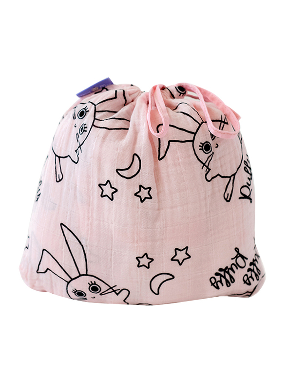 Milk & Moo 2-Piece Chancin Muslin Swaddle Baby Blankets, Pink/Black/White