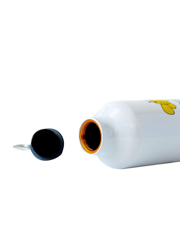 Milk & Moo 400ml Buzzy Bee Kids Aluminium Water Bottle, White/Yellow