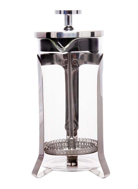 Biggcoffee 600ml French Press Coffee Maker, FY450, Black/Silver