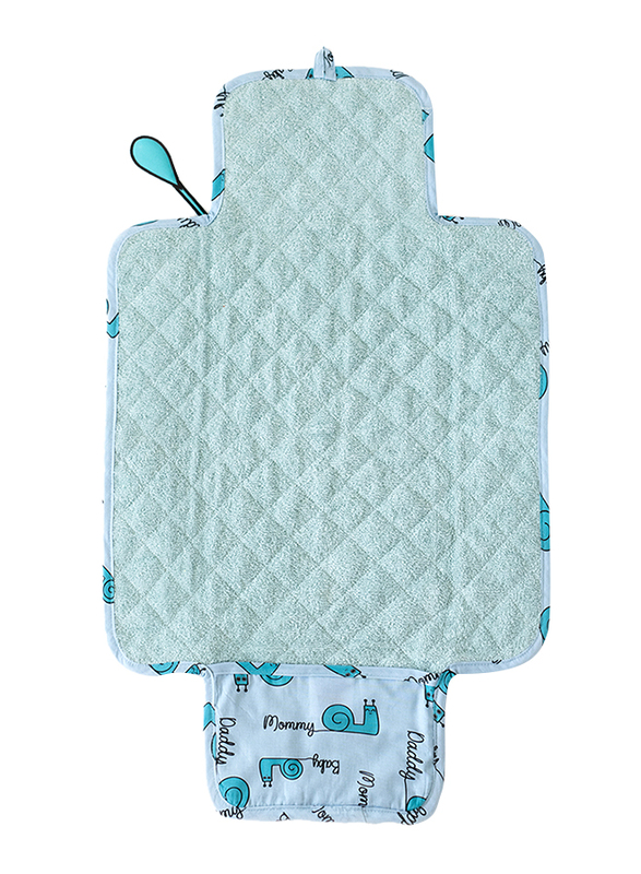 Milk & Moo Sangaloz Baby Diaper Changing Pad, Blue/Black