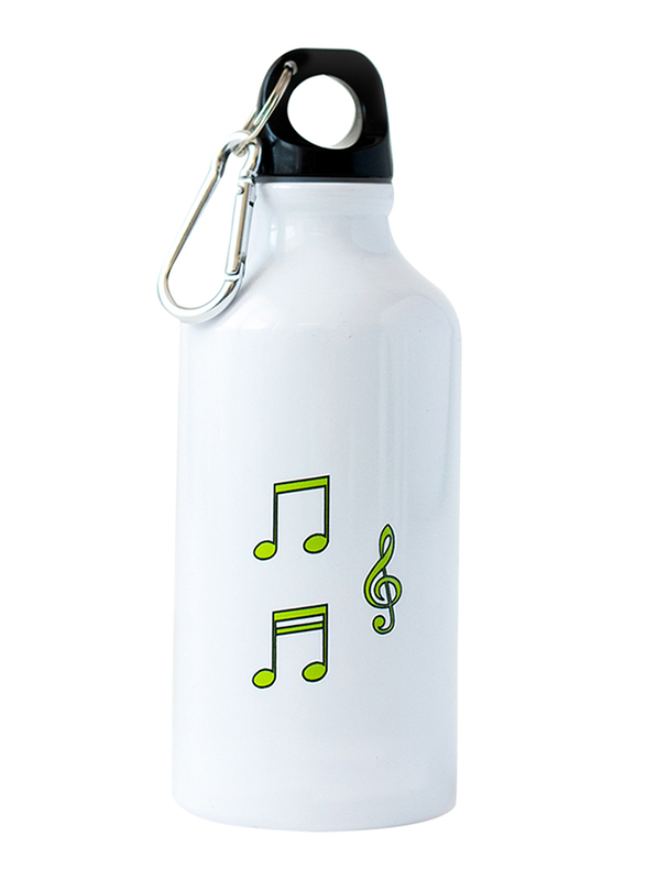 Milk & Moo 400ml Cacha Kids Aluminium Water Bottle, White/Green