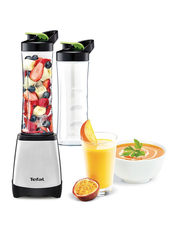 Tefal On The Go Food Processor Portable Blender, 300W, Black/Grey