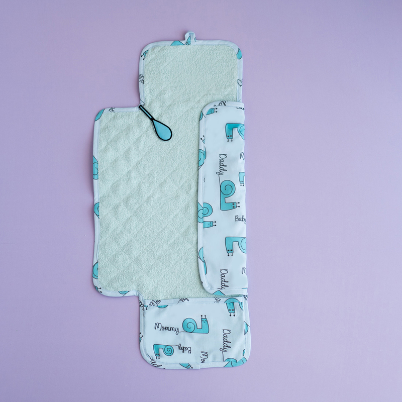 Milk & Moo Sangaloz Baby Diaper Changing Pad, Blue/Black