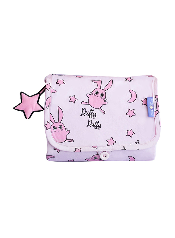 Milk & Moo Chancin Baby Diaper Changing Pad, Pink/Black
