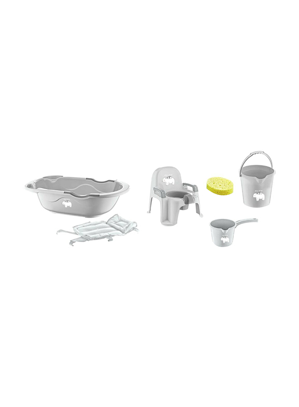 Babyjem 6-Piece Baby Bath Set, 0-3 Months, Grey