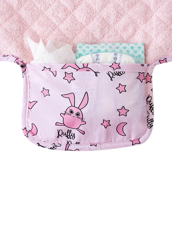 Milk & Moo Chancin Baby Diaper Changing Pad, Pink/Black