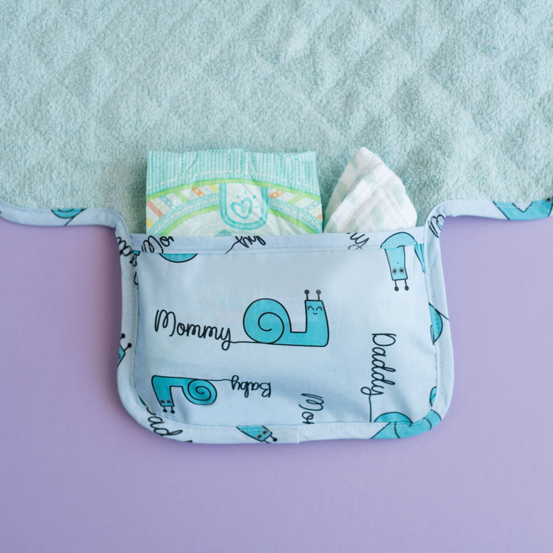 Milk & Moo Sangaloz Baby Diaper Changing Pad, Blue/Black