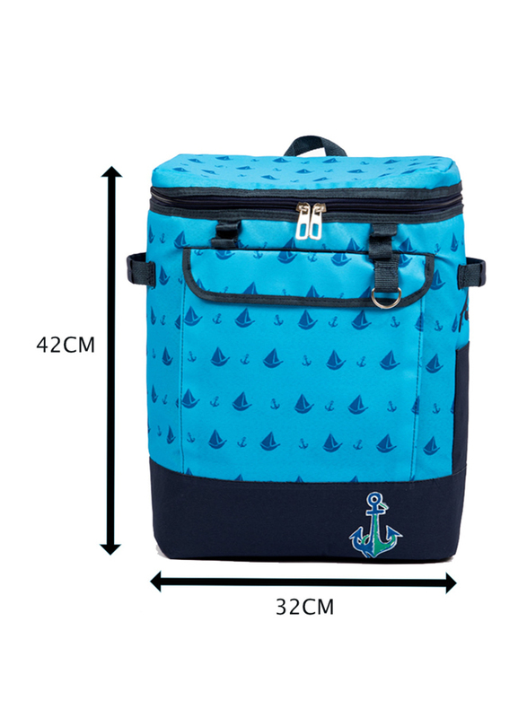 BiggDesign Anemoss Sailboat Insulated Cooler Bag, Blue