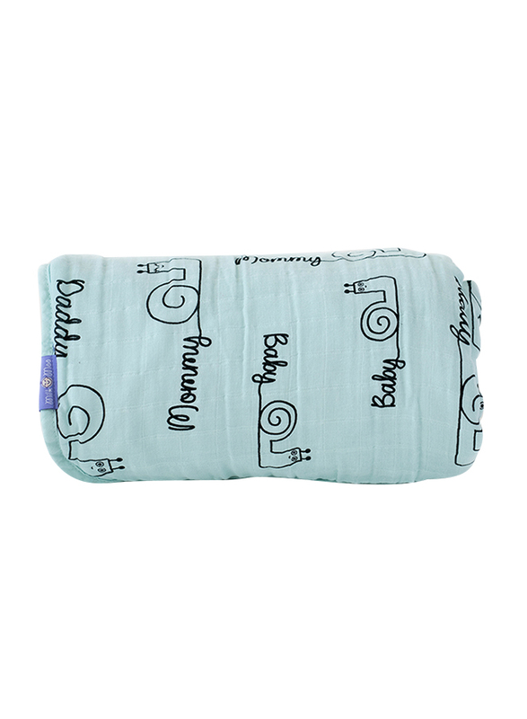 Milk & Moo Sangaloz Muslin Fiber Filled Baby Blanket, Light Blue/Black
