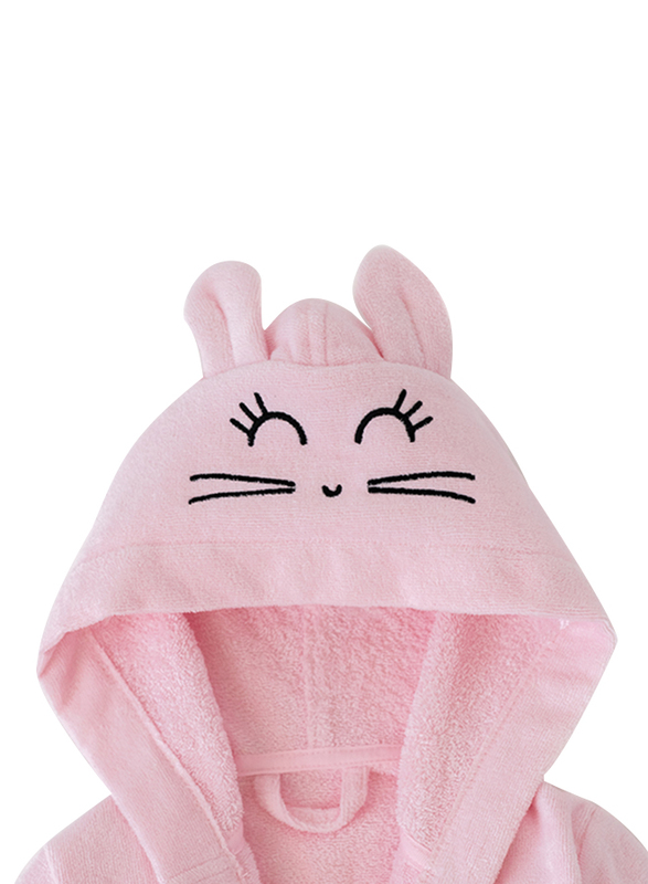 Milk & Moo Chancin Velvet Hooded Robe for Kids, Pink