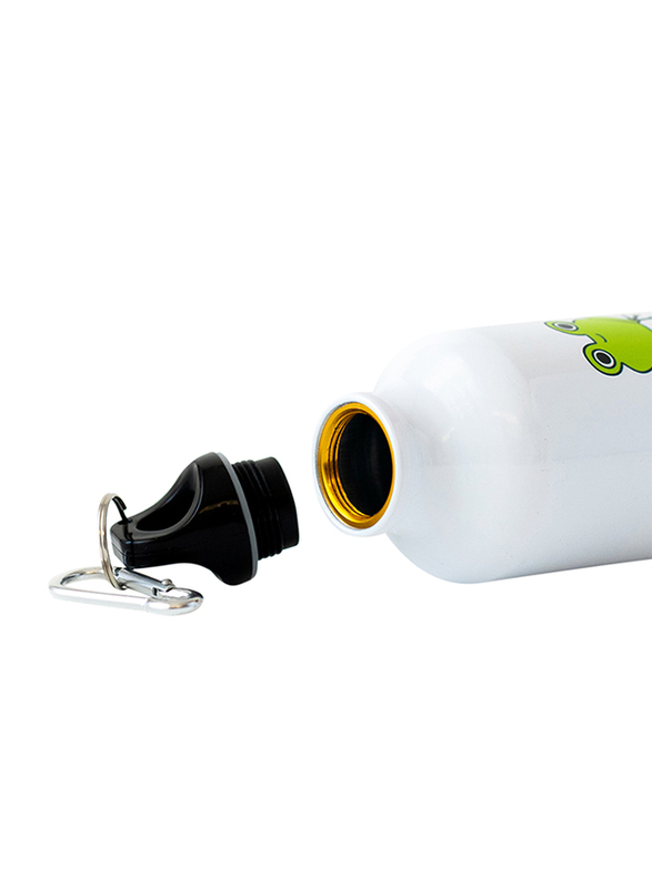 Milk & Moo 400ml Cacha Kids Aluminium Water Bottle, White/Green