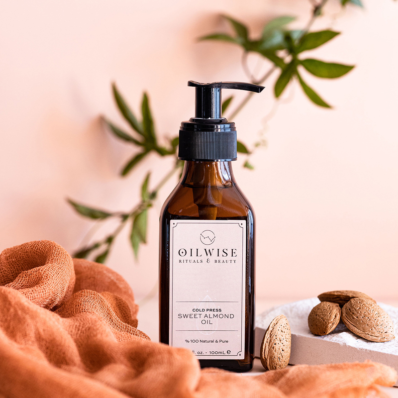 Oilwise Cold Pressed Sweet Almond Massage Oil, 100ml