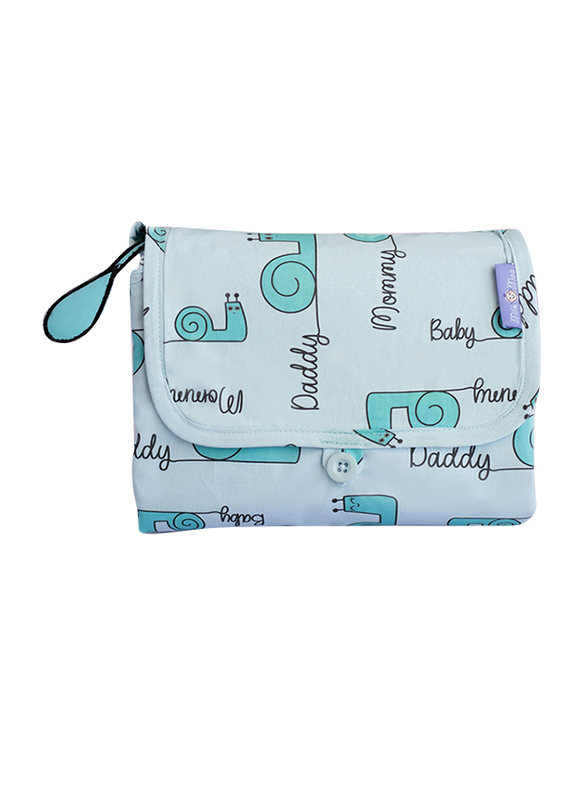 Milk & Moo Sangaloz Baby Diaper Changing Pad, Blue/Black