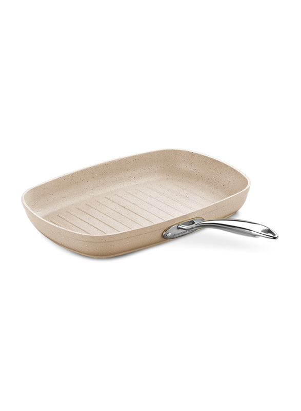 Korkmaz 35cm Granita Rectangle Grill Pan, A1269, 35x25cm, Beige