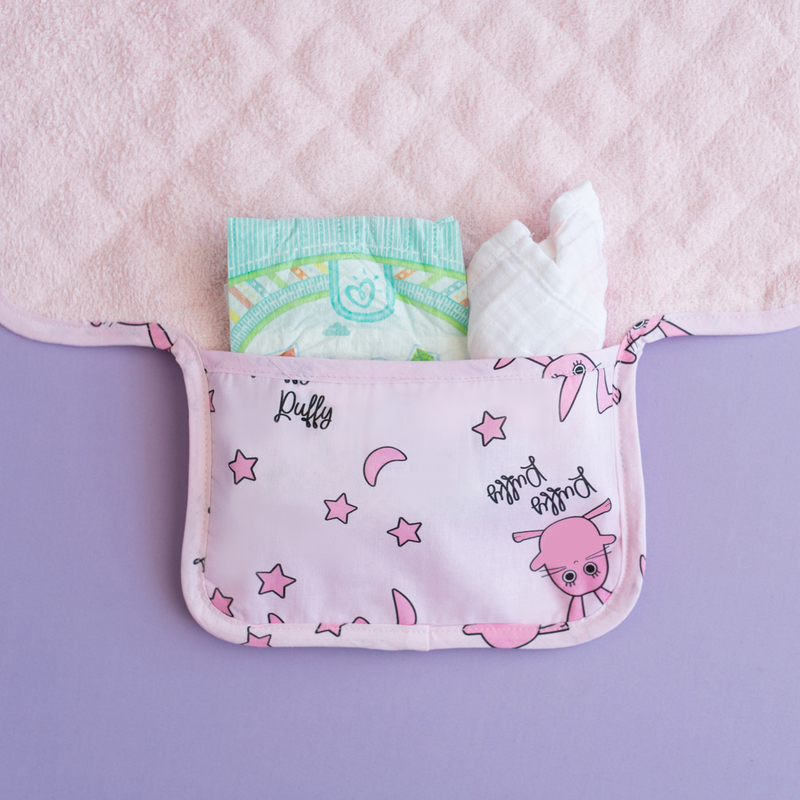 Milk & Moo Chancin Baby Diaper Changing Pad, Pink/Black