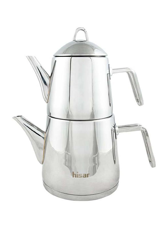 Hisar 1-2L Rio 18/10 Stainless Steel Tea Pot Set, Silver