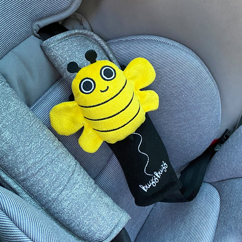 Milk & Moo Yellow Buzzy Bee Seatbelt Covers for Kids, Multicolour