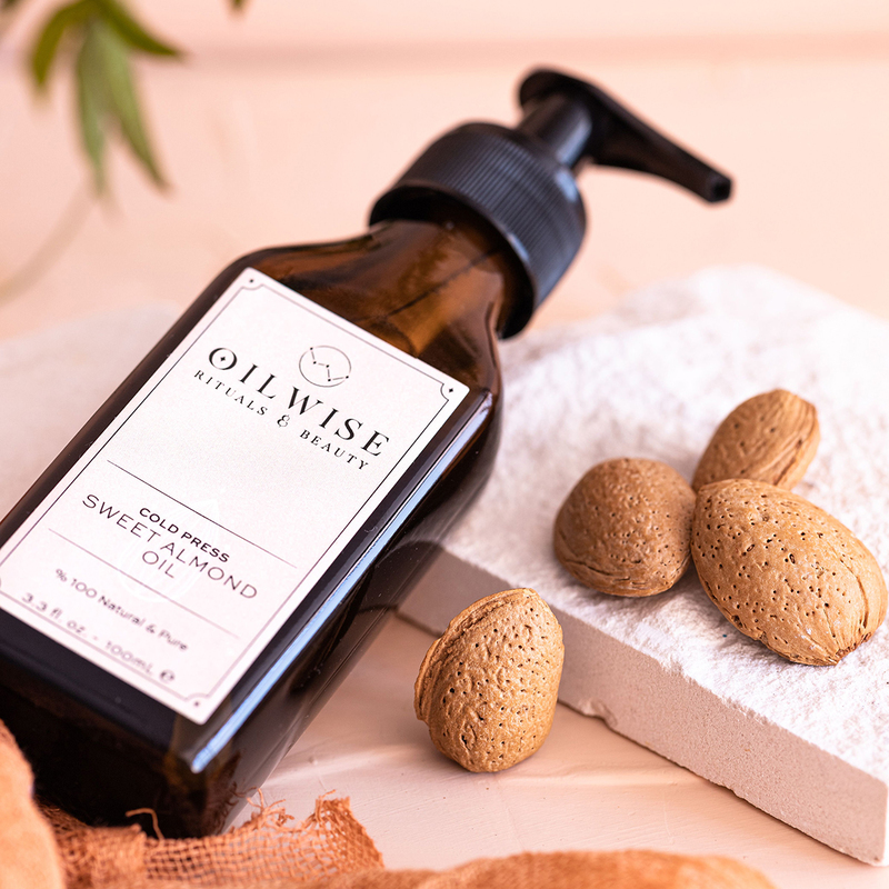 Oilwise Cold Pressed Sweet Almond Massage Oil, 100ml