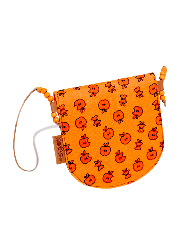 Milk & Moo Toddler Purse for Girls, Orange/Brown