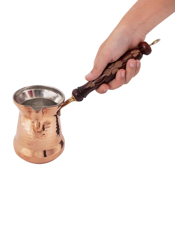 Serenk 250ml Copper Coffee Pot, 16.5x6.4x7.4 cm, Copper/Brown