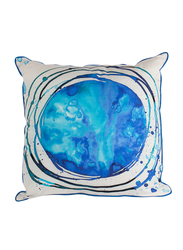 BiggDesign Anemoss Rota Patterned Fiber Filled Cotton Square Pillow, White