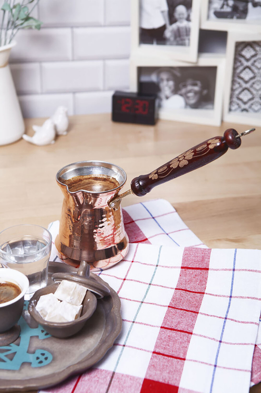 Serenk 250ml Copper Coffee Pot, 16.5x6.4x7.4 cm, Copper/Brown