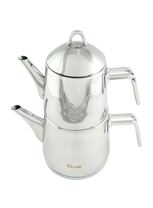 Hisar 1-2L Rio 18/10 Stainless Steel Tea Pot Set, Silver