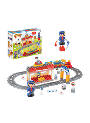 Dede Rail and Train Station Block Set, 65 Pieces, Ages 1.6+
