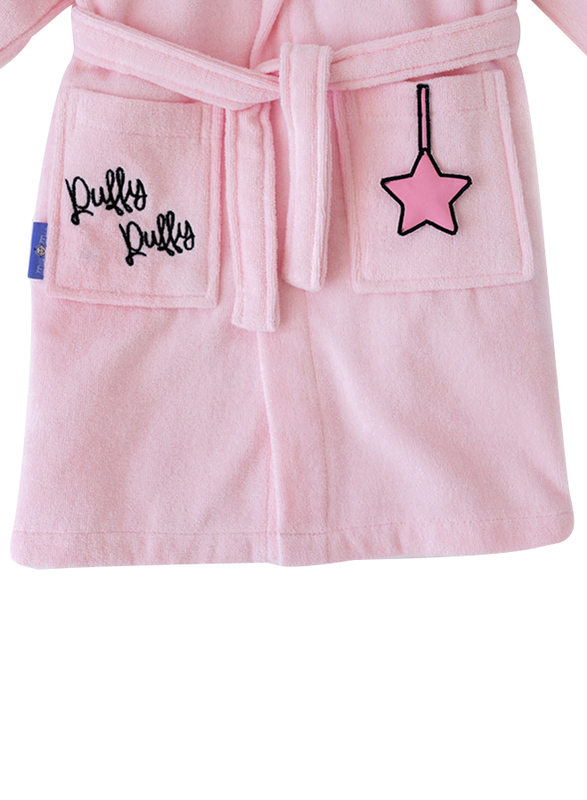 Milk & Moo Chancin Velvet Hooded Robe for Kids, Pink