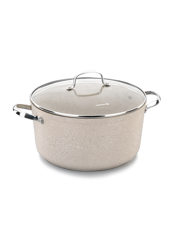 Korkmaz 20cm Granita Non-Stick Round Casserole, A1260, Beige