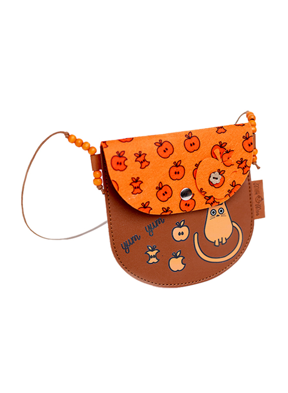 Milk & Moo Toddler Purse for Girls, Orange/Brown
