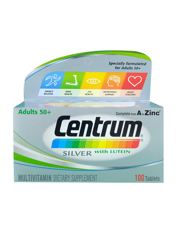 Centrum Silver with Lutein Dietary Supplement, 100 Tablets