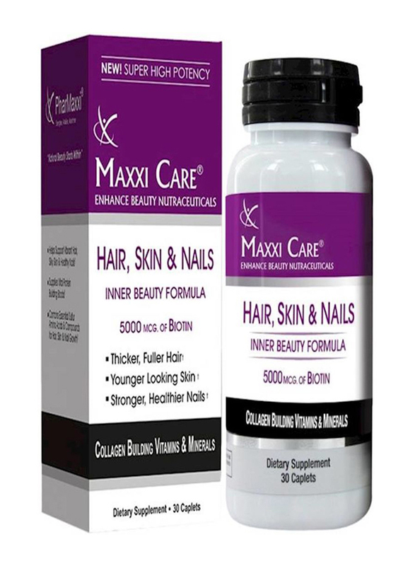 

Maxxi Care Enhance Beauty Nautraceutical Hair, Skin & Nails Dietary Supplement, 30 Caplets