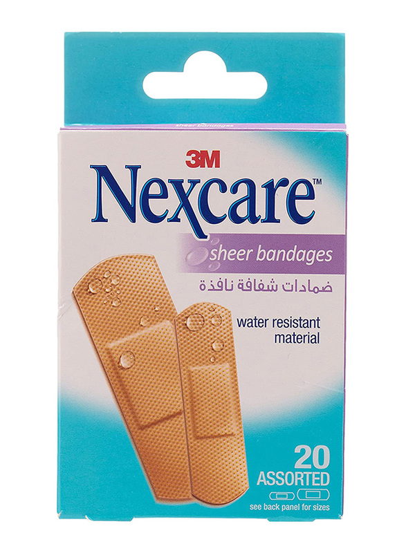 

Nexcare Sheer Water Resistant Bandages, Brown, 20 Assorted Pieces