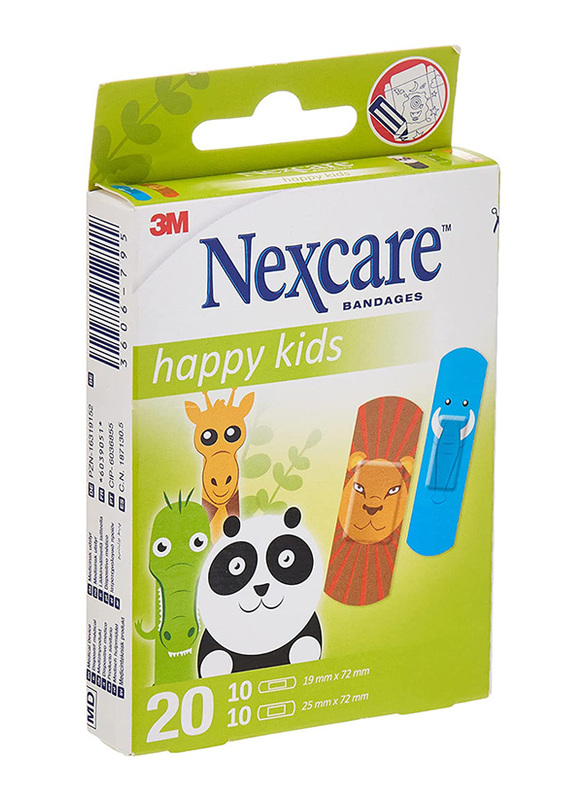 

Nexcare Happy Kids Bandage, Multicolour, 20 Assorted Pieces